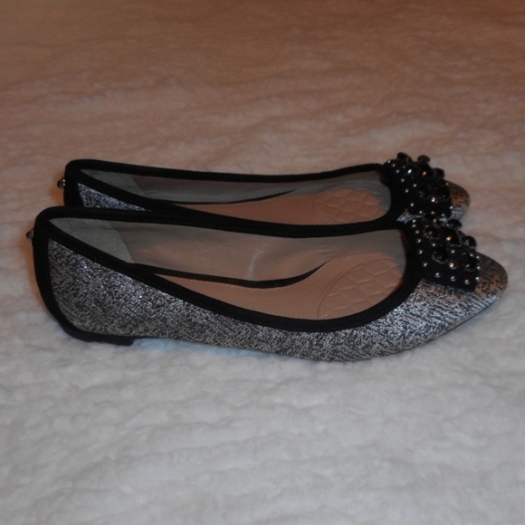 ANTONIO MELANI Black and Silver Flats - Picture 3 of 7